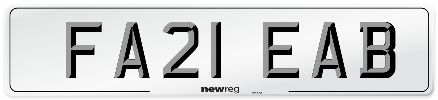 FA21 EAB Number Plate from New Reg